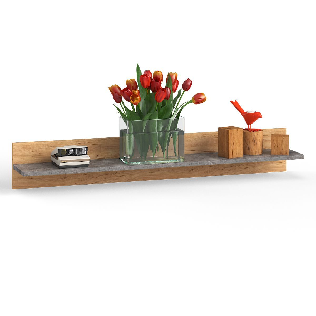 Арчи Полка 10.110, цвет дуб крафт золотой/камень тёмный, ШхГхВ 130х21,6х20 см. | фото 6