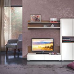 ИСНЯТО Гринвич 08.116 Полка навесная, цвет орех селект каминный/белый премиум, ШхГхВ 120х18,6х17 см. | фото 2