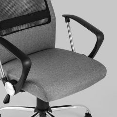 Компьютерное кресло TopChairs Bonus офисное серое в обивке из текстиля и сетки, механизм качания Top Gun | фото 8