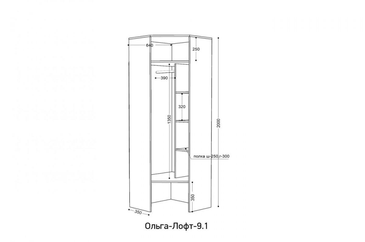 ОЛЬГА-ЛОФТ 9.1 Шкаф угловой без зеркала | фото 2
