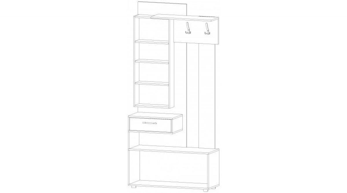 ИНФИНИТИ Прихожая Секция с зеркалом (Ясень шимо комб.) | фото 2