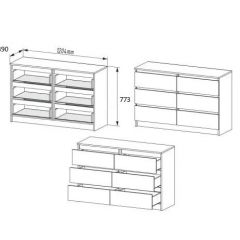 МОРИ МК 1206 (МК1200.6) Комод (графит) | фото 2