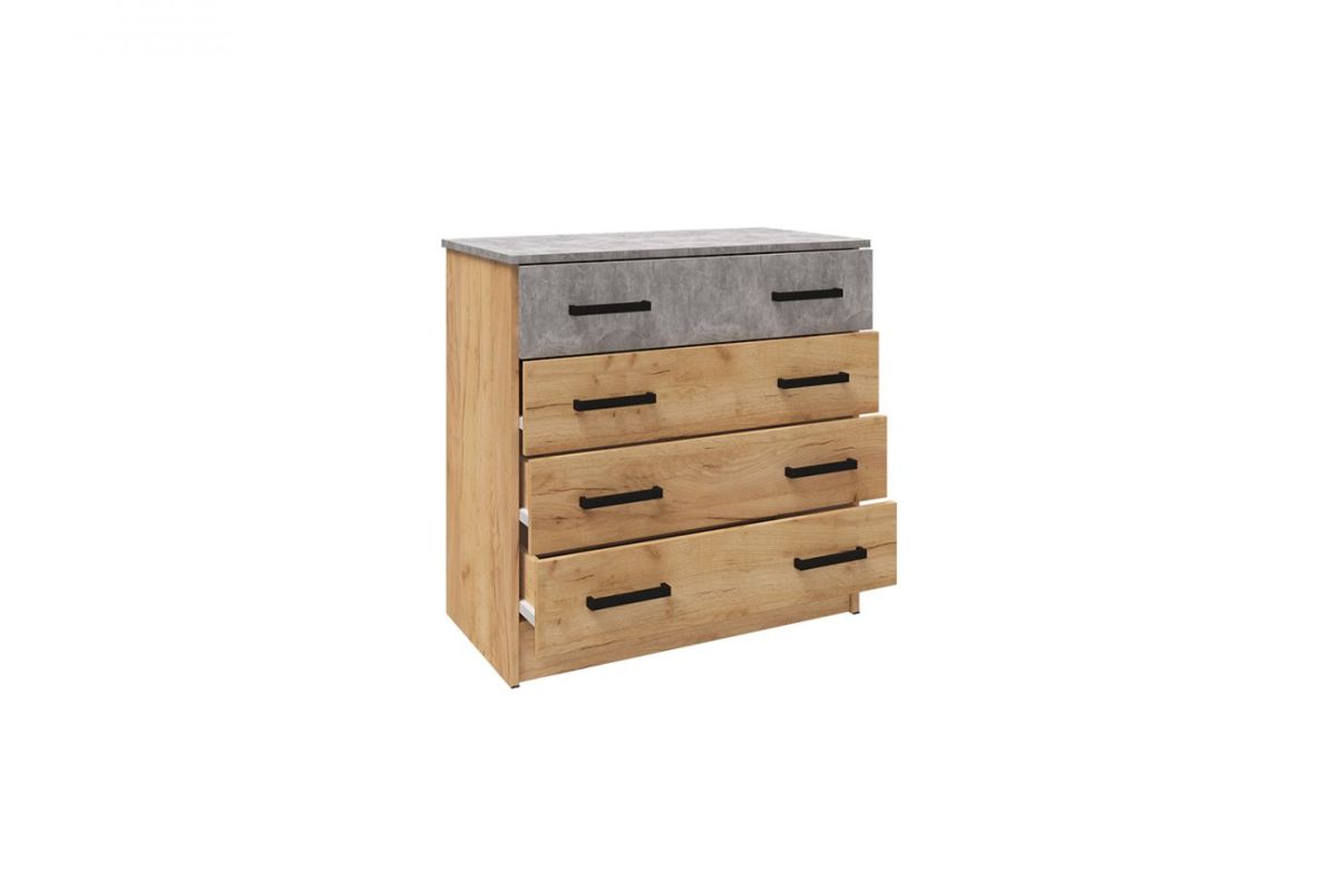 Модульная Спальня Асти (Дуб крафт золотой/Ателье светлое) | фото 7