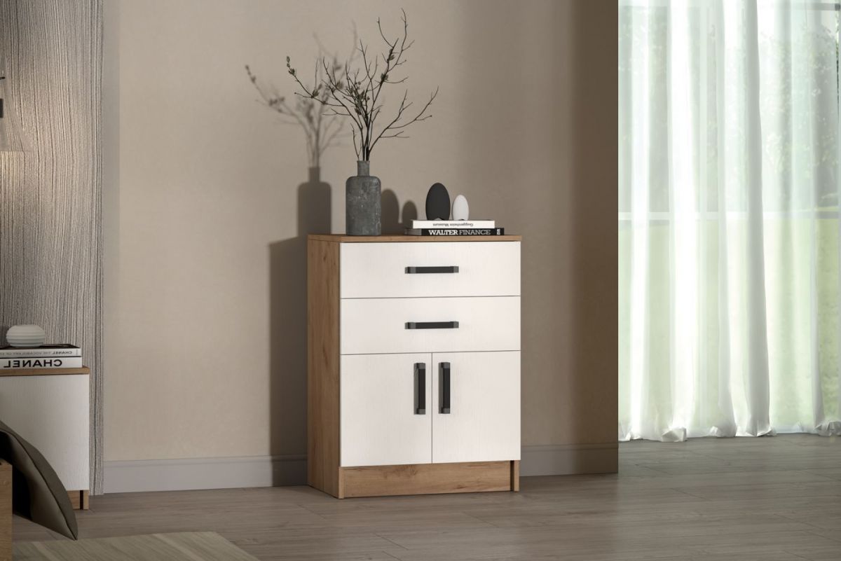 Комод Эконом (Дуб Крафт золотой/Белый текстурный) | фото 3