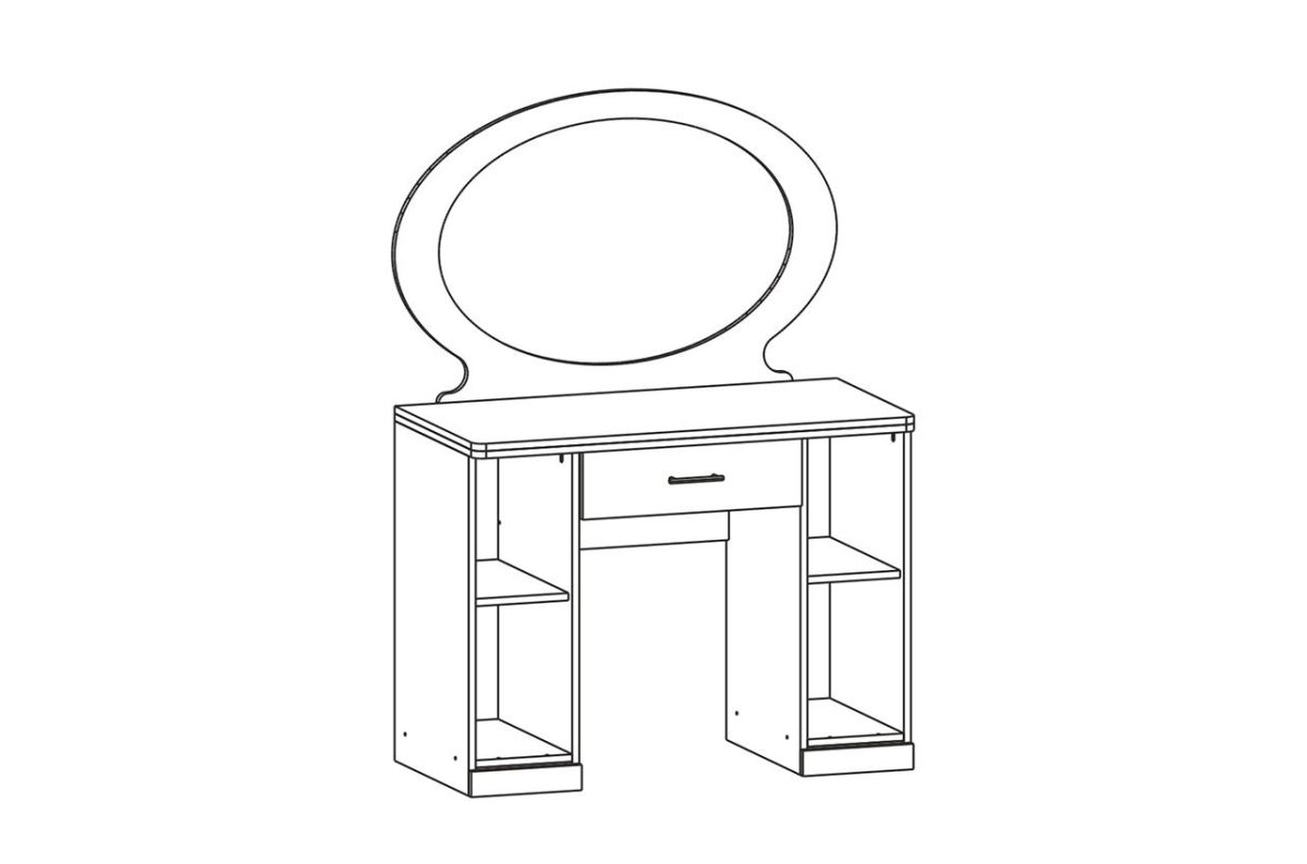 Прованс-2 Стол туалетный с зеркалом (Итальянский орех/Груша с платиной черной) | фото 2