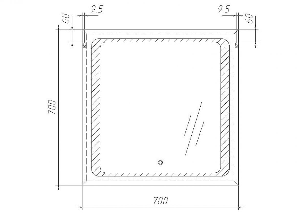 Зеркало Galaxy 70 alum с подсветкой Sansa (SG1005Z) | фото 6
