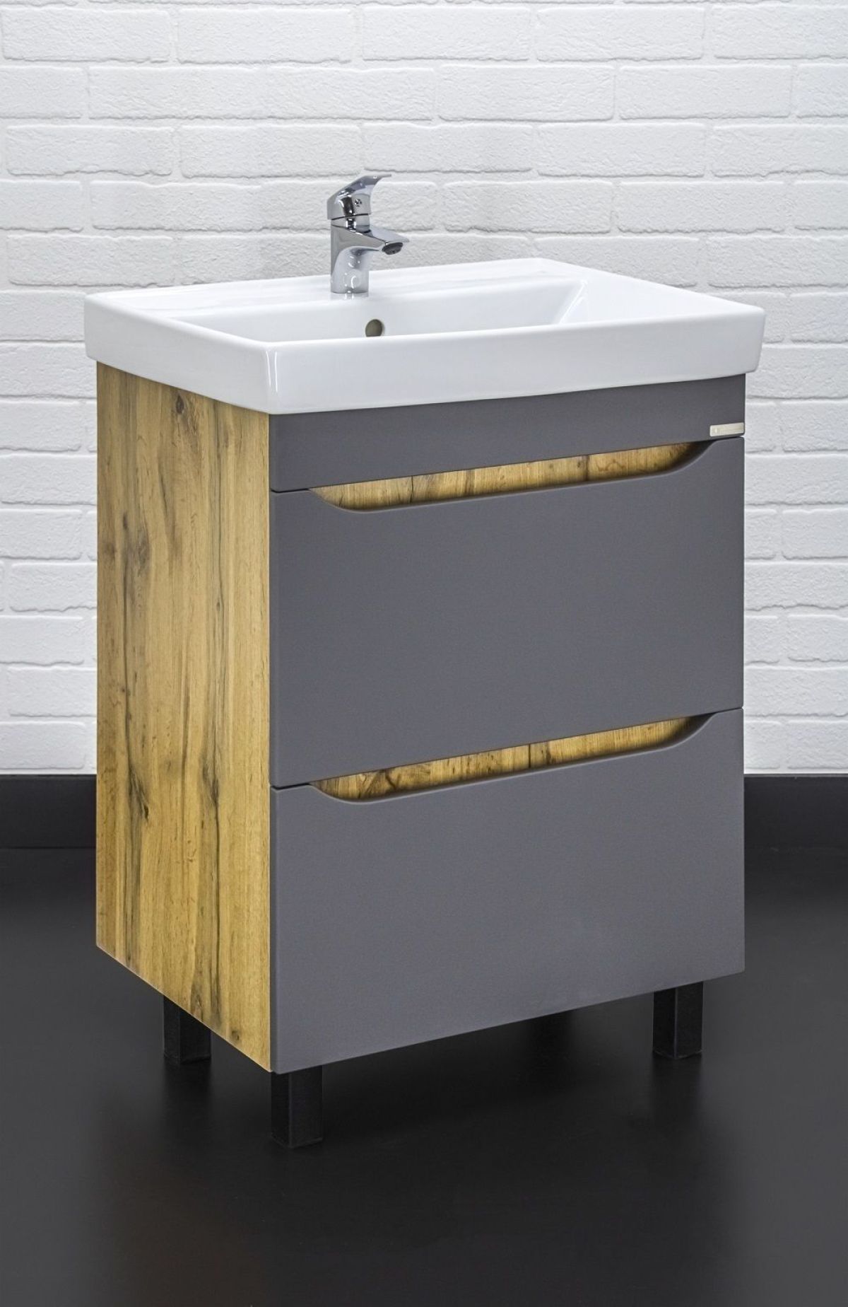 Тумба под умывальник "Енисей 60" Bruno с двумя ящиками Домино (DBr2901T) | фото 3