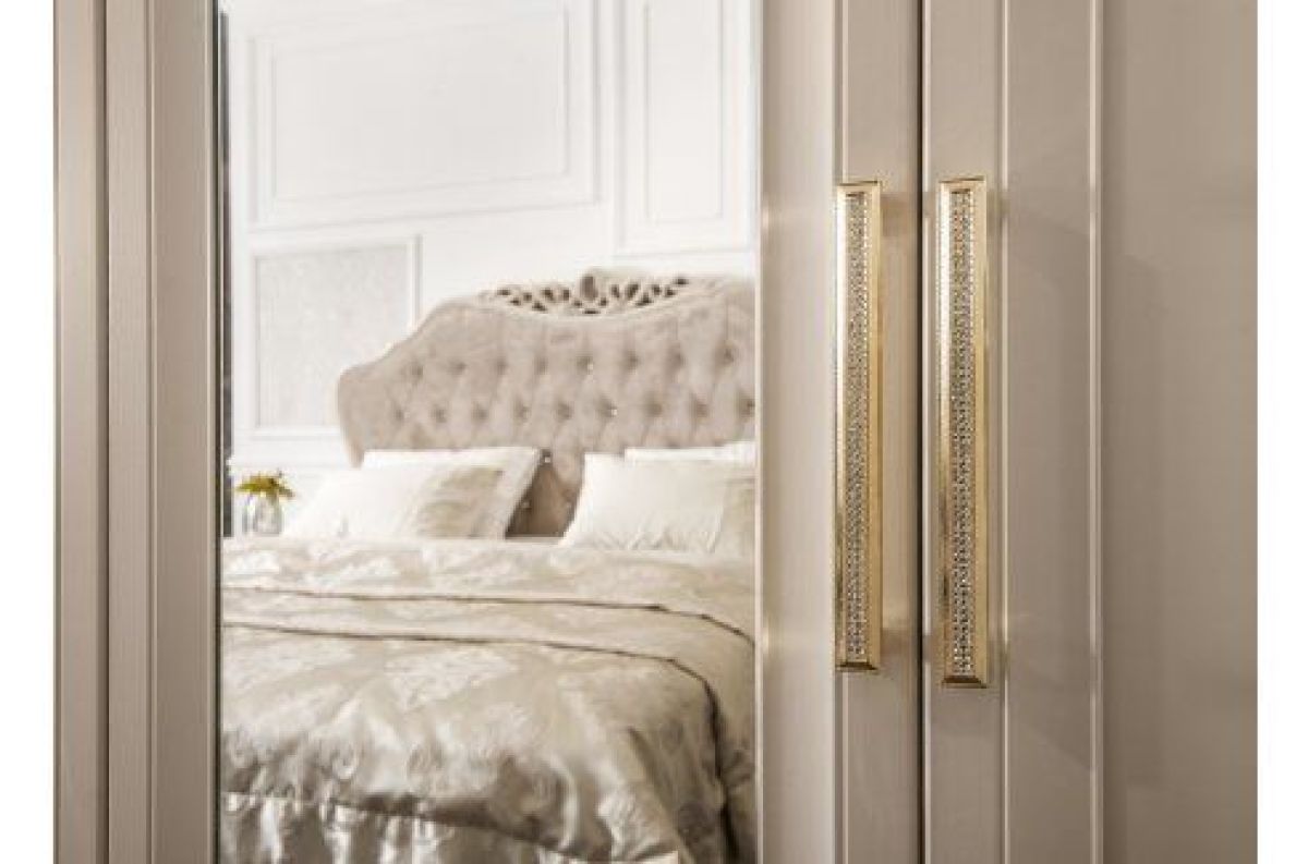 Шкаф 3-х ств с зеркалом Мокко (бежевый) | фото 3