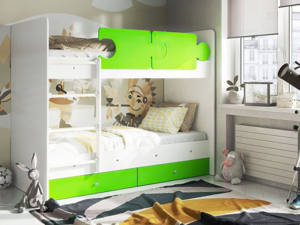 Кровать двухъярусная "Тетрис" (латы) с бортиками + ящики | фото 19