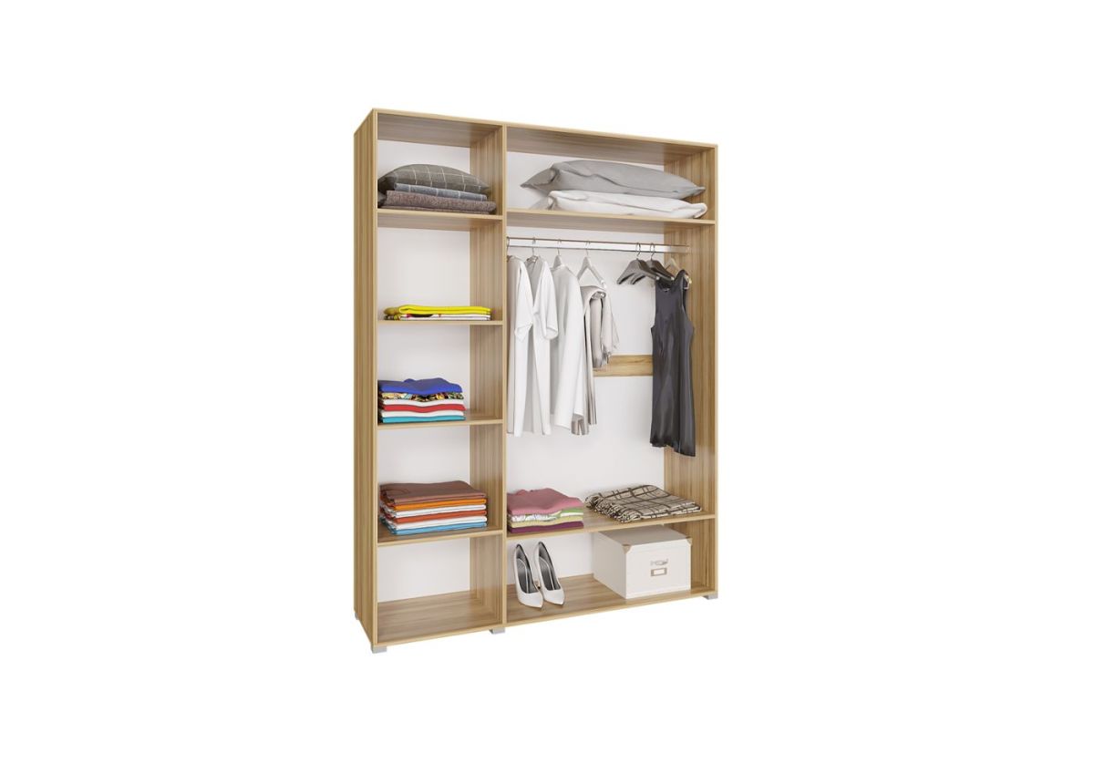 Шкаф 3-х створчатый с зеркалом НЕНСИ (Крафт золотой/Белый глянец) | фото 2