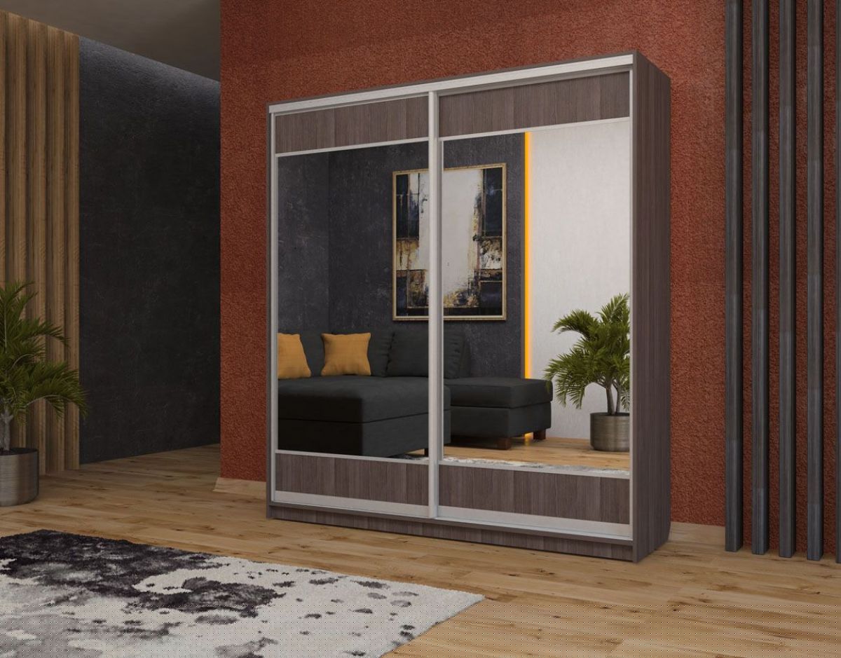 Шкаф-купе Юлия 2200 ЛДСП/Зеркало/ЛДСП (ЛДСП 2 кат.) | фото 4