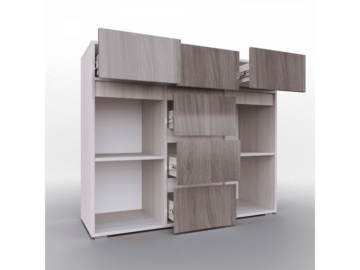 ТРИО Спальный гарнитур (модульный) серебряный орех/ясень шимо | фото 3