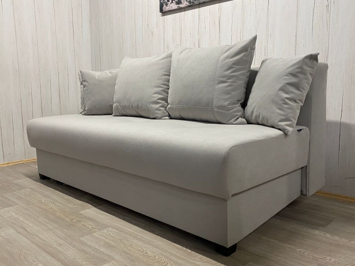 Диван Комфорт-1 (НПБ) велюр Luma 13 св.серый | фото 2