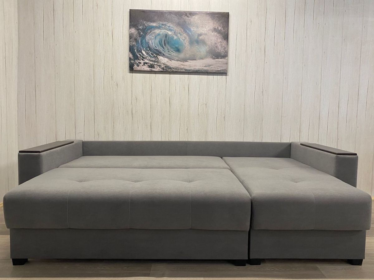 Диван угловой Комфорт-3 (НПБ+МДФ) велюр Galaxy Lite 26 | фото 4