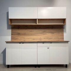 Кухонный гарнитур МОНАКО 2.0 м Серия 2 МДФ с фрезеровкой (Дуб Золотой/Белый матовый) | фото 2