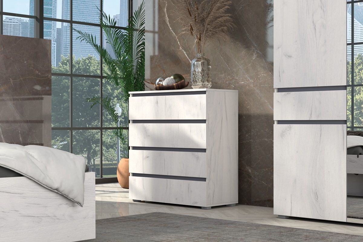 Спальный гарнитур Лиана (Дуб Крафт Белый/Графит) | фото 6