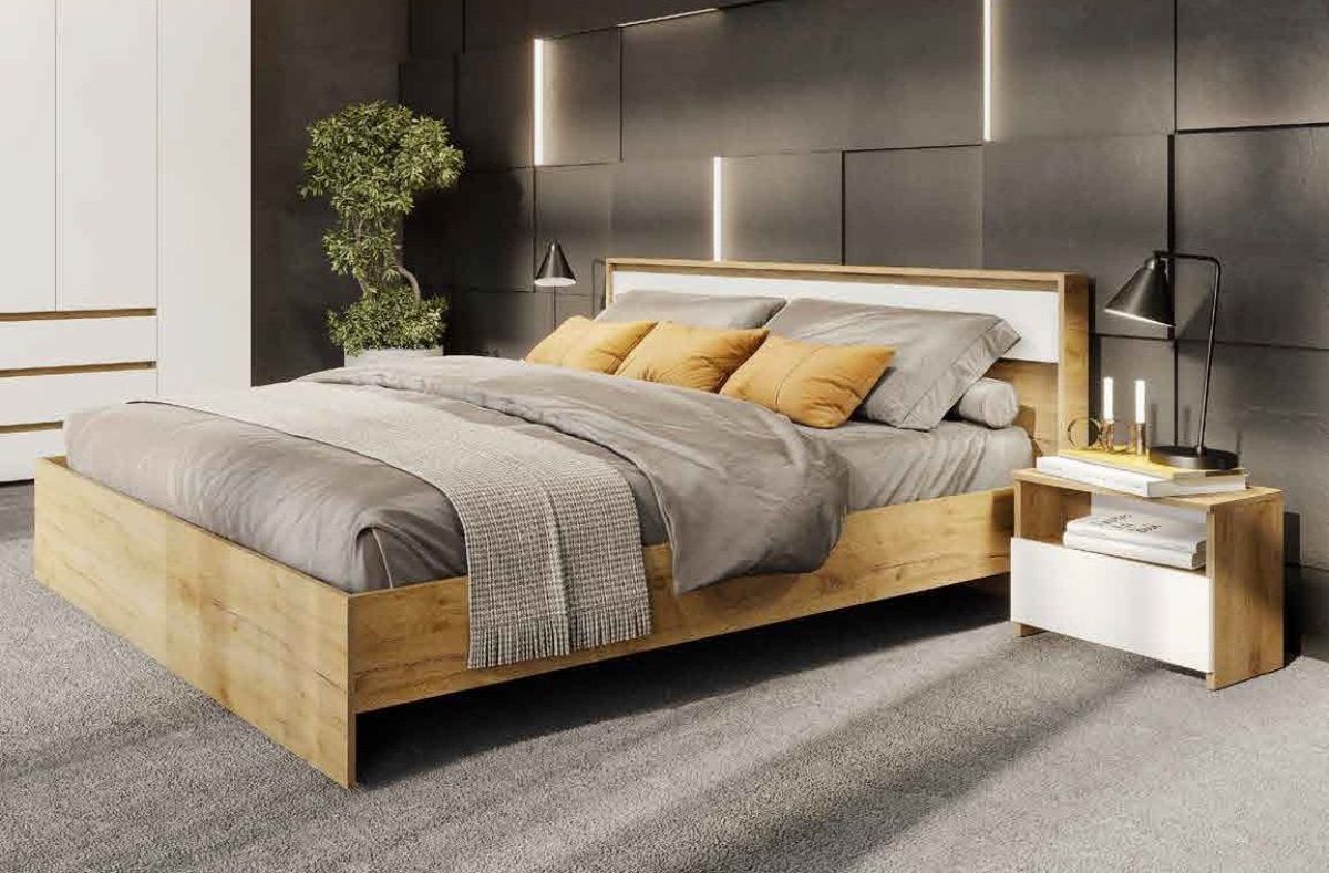 НЕКСТ 1 Спальный гарнитур (модульный) Дуб Золотой/Белый | фото 2