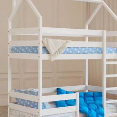 Кровать-домик двухъярусная 80*160 Белый | фото 6