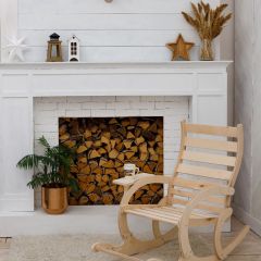 Кресло качалка не окрашенное НЕАПОЛЬ с подножкой | фото 2