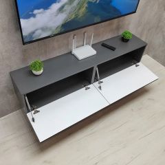 Тумба подвесная под ТВ LINES MTV1-MA 750 Темно-серый (Графит-M 10.1.25) | фото 12