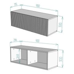 Тумба подвесная под ТВ LINES MTV3-MA 900 Темно-серый (Графит-M 10.1.25) | фото 4