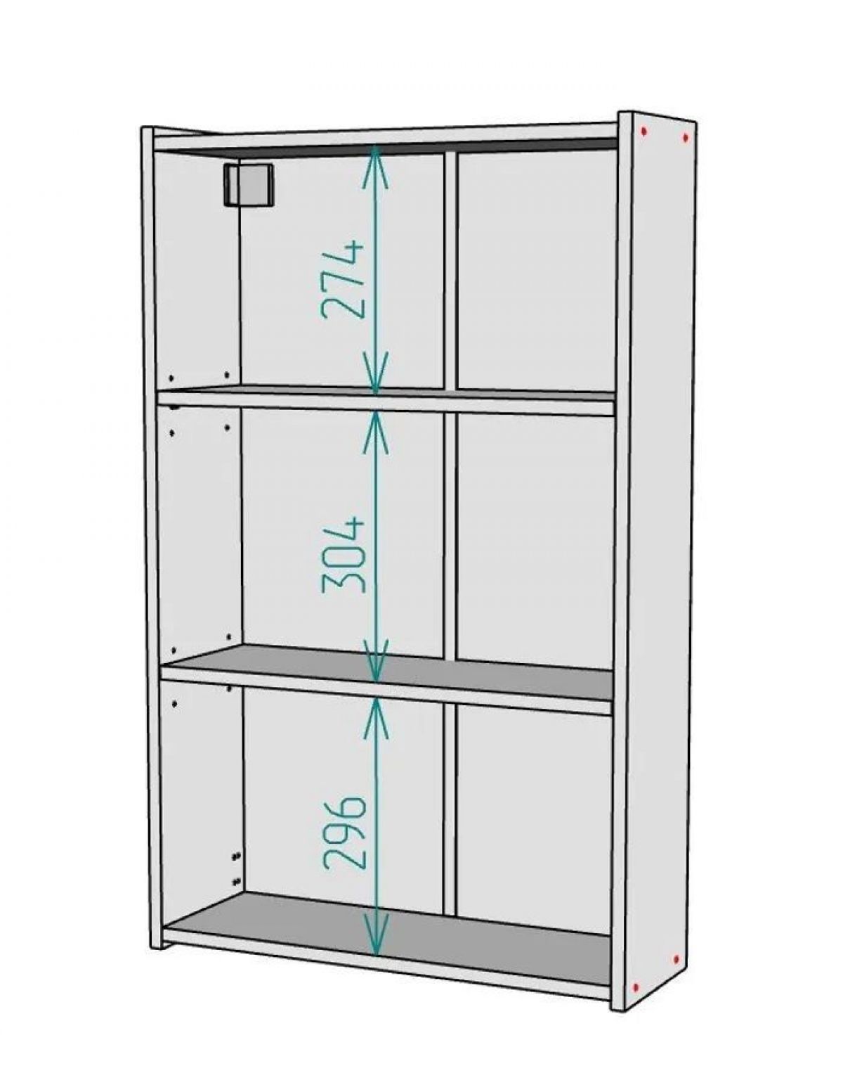 Шкаф навесной для ванной MH4-MA 600х960 (Белый-М 10.1.1) Белый глянец | фото 11
