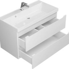 Тумба под раковину Uperwood Tanos 90 см, подвесная, белая матовая | фото 2