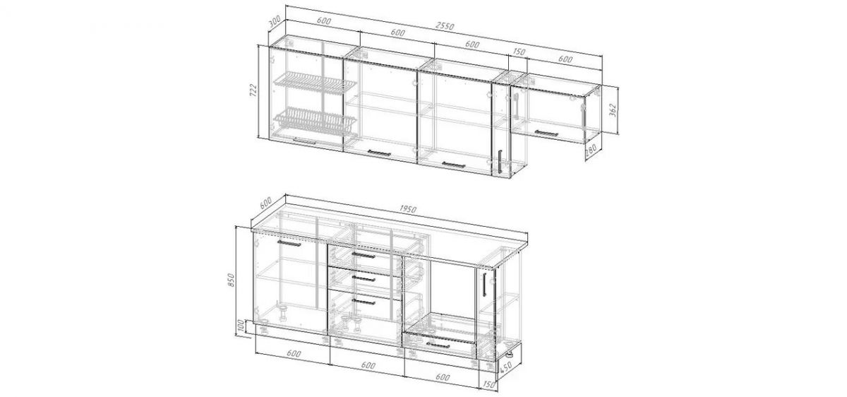 Кухонный гарнитур Антик 2550 (Стол. 26мм) | фото 2