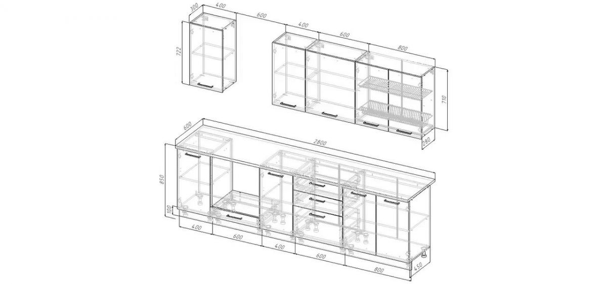 Кухонный гарнитур Антик 2800 (Стол. 26мм) | фото 2