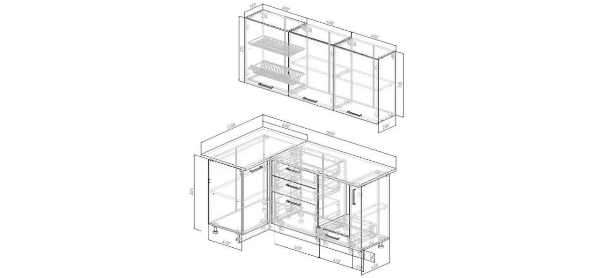 Кухонный гарнитур Белый Глянец 1000*1800 (Стол. 26мм) | фото 2