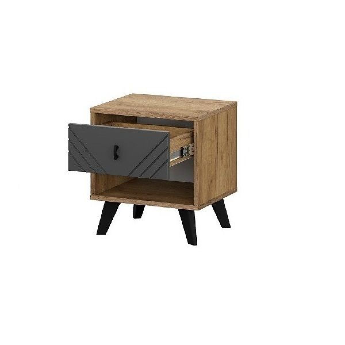 БАЙКАЛ Тумба прикроватная (Графит/Дуб золотой) | фото 2