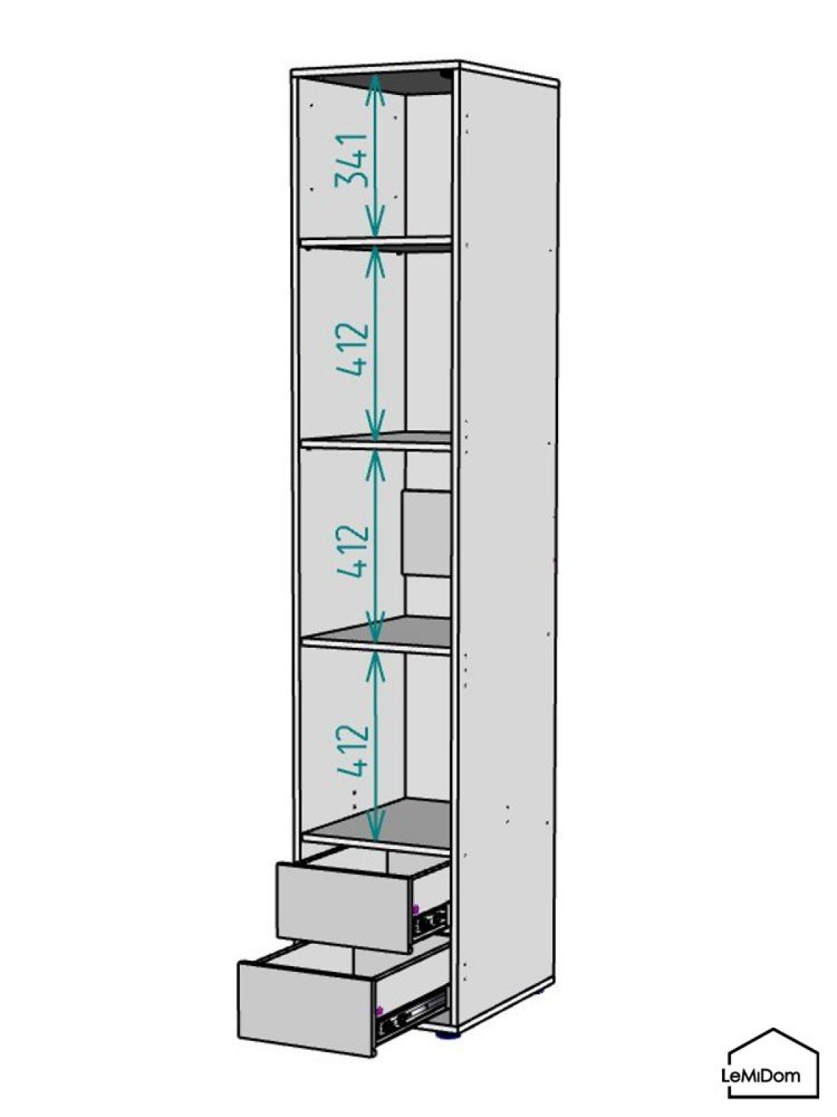 Шкаф Linnea MHR-1PO-4 2050х400х510 (Белый-М 11.1.1) | фото 3