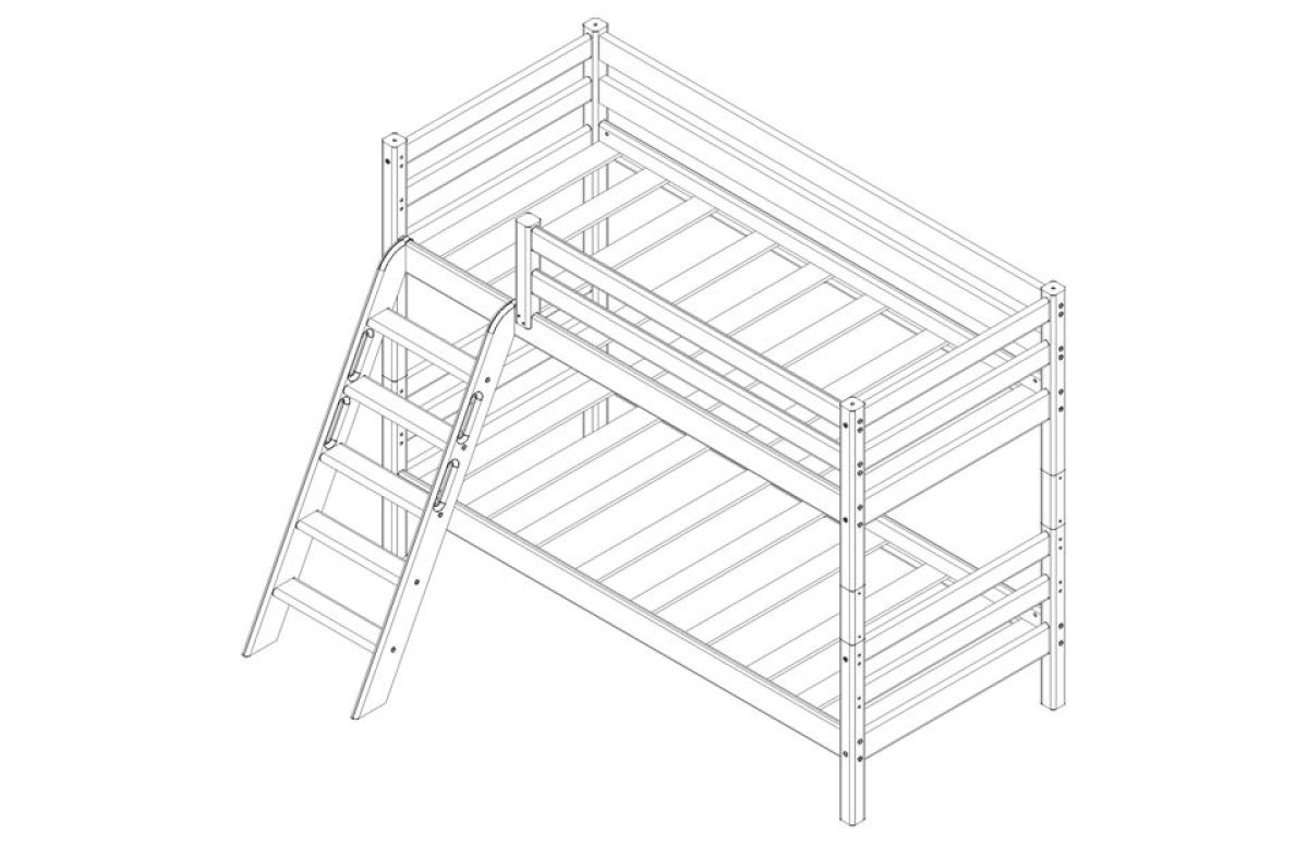 Кровать низкая с наклонной лестницей Соня (Вариант 12) | фото 4