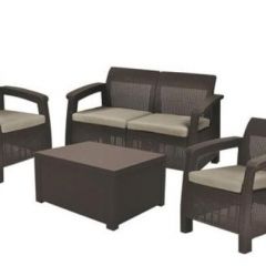 Комплект мебели Корфу со столиком-сундуком (Corfu box set) коричневый | фото 2