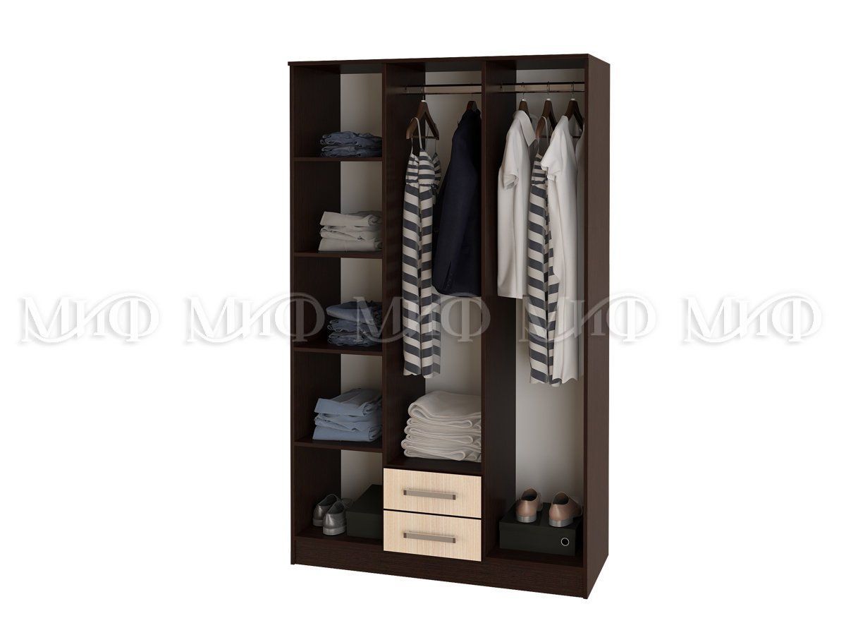 ФИЕСТА Шкаф для одежды 3-дверный (Дуб беленый/Венге) | фото 2